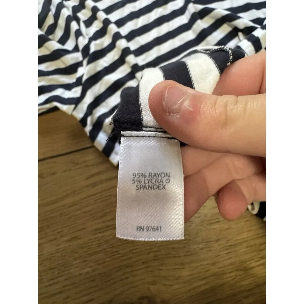 J Jill Wearever Collection Women Size Small Striped 3/4 Sleeve‎ Shirt Stretch